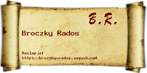 Broczky Rados névjegykártya